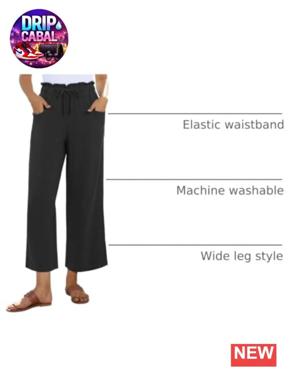 Women's Wide Leg Linen Blend Pants with Pockets, Casual Summer Palazzo